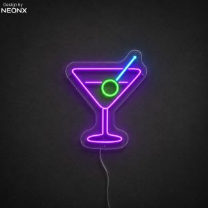 Cocktail glass neon sign