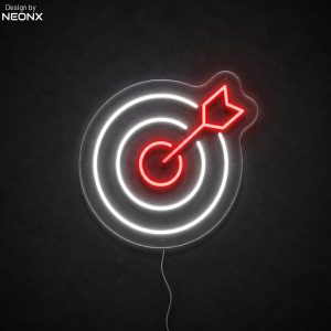 Dart board neon sign