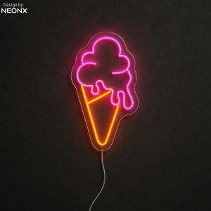 Ice cream cone neon sign
