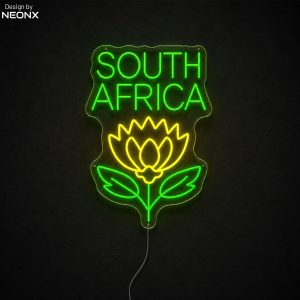 South Africa + Protea neon sign