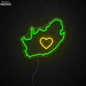 South Africa outline neon sign