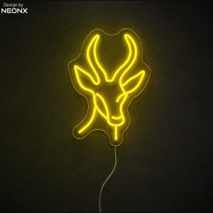 Spring bok head neon sign