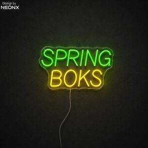 Spring bok wording neon sign