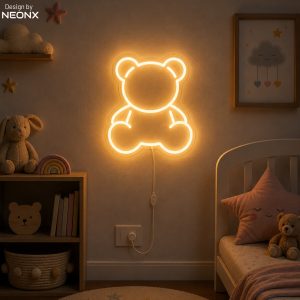 Teddy bear neon sign