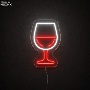 Wine glass neon sign